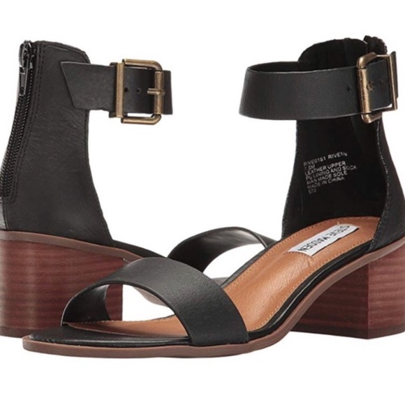 Steve Madden Shoes - Steve Madden Black Strap Heels Sandals
